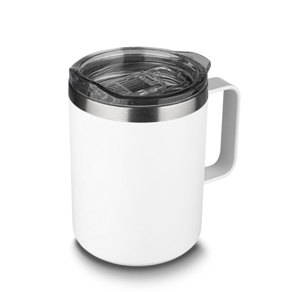 Caneca térmica personalizada com tampa plástica em aço inox e alça lateral - Image 3